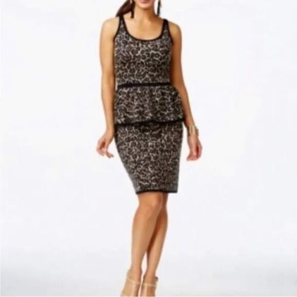 Thalia Sodi Peplum Animal Print Sweater Dress - Picture 1 of 4